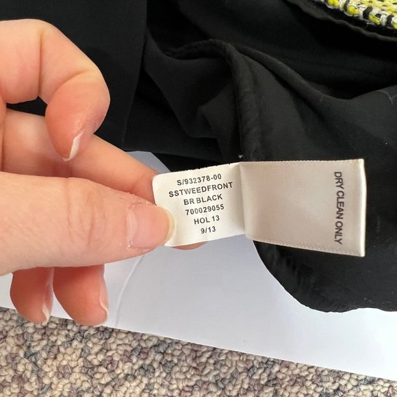 Banana Republic Tweed Front Yellow and Black Top Size Small - Picture 7 of 9